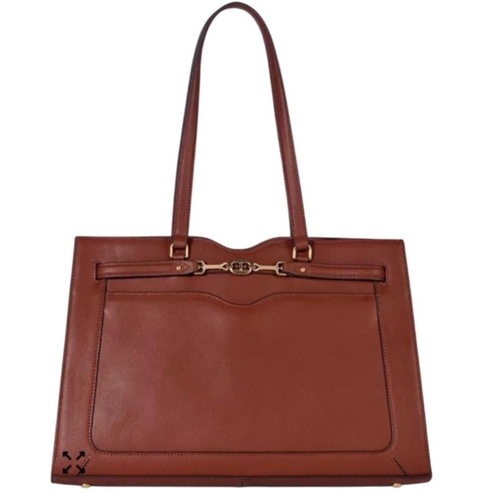 Structured Brown Leather Tote Bag - Women - Picture 2 of 7